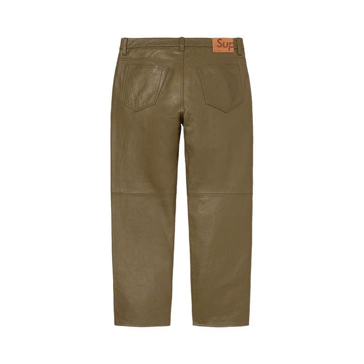 Supreme Leather 5-Pocket Jean Olive