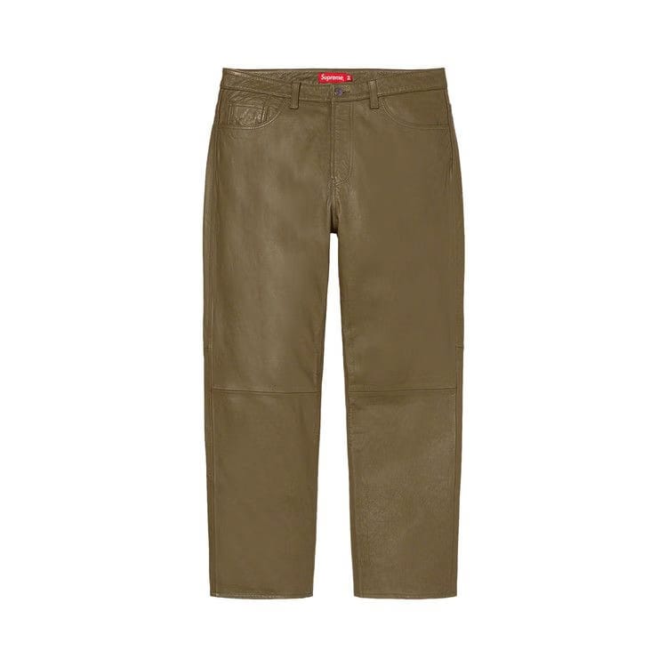 Supreme Leather 5-Pocket Jean Olive