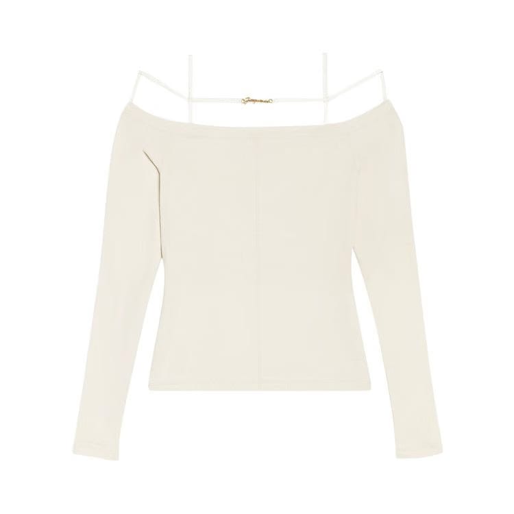 Jacquemus Long-Sleeve Lingerie T-Shirt Beige