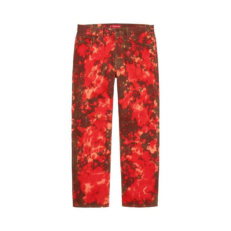 Supreme Regular Jean Bleached Red