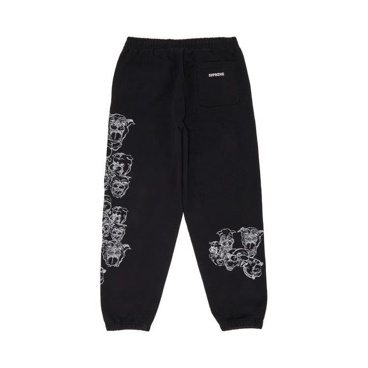 Supreme Pitbulls Embroidered Sweatpant Black