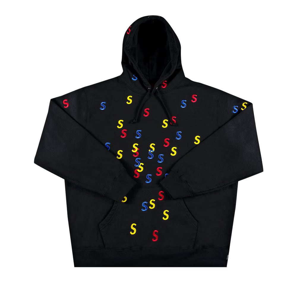 Supreme Embroidered S Hoodie Black