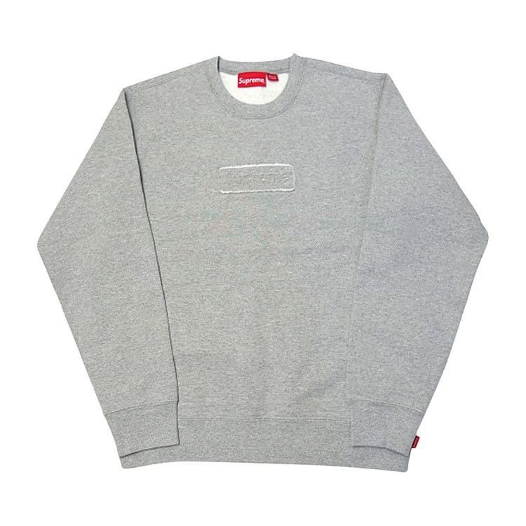 Supreme Cutout Logo Crewneck Heather Grey