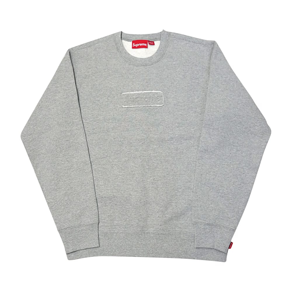 Supreme Cutout Logo Crewneck Heather Grey