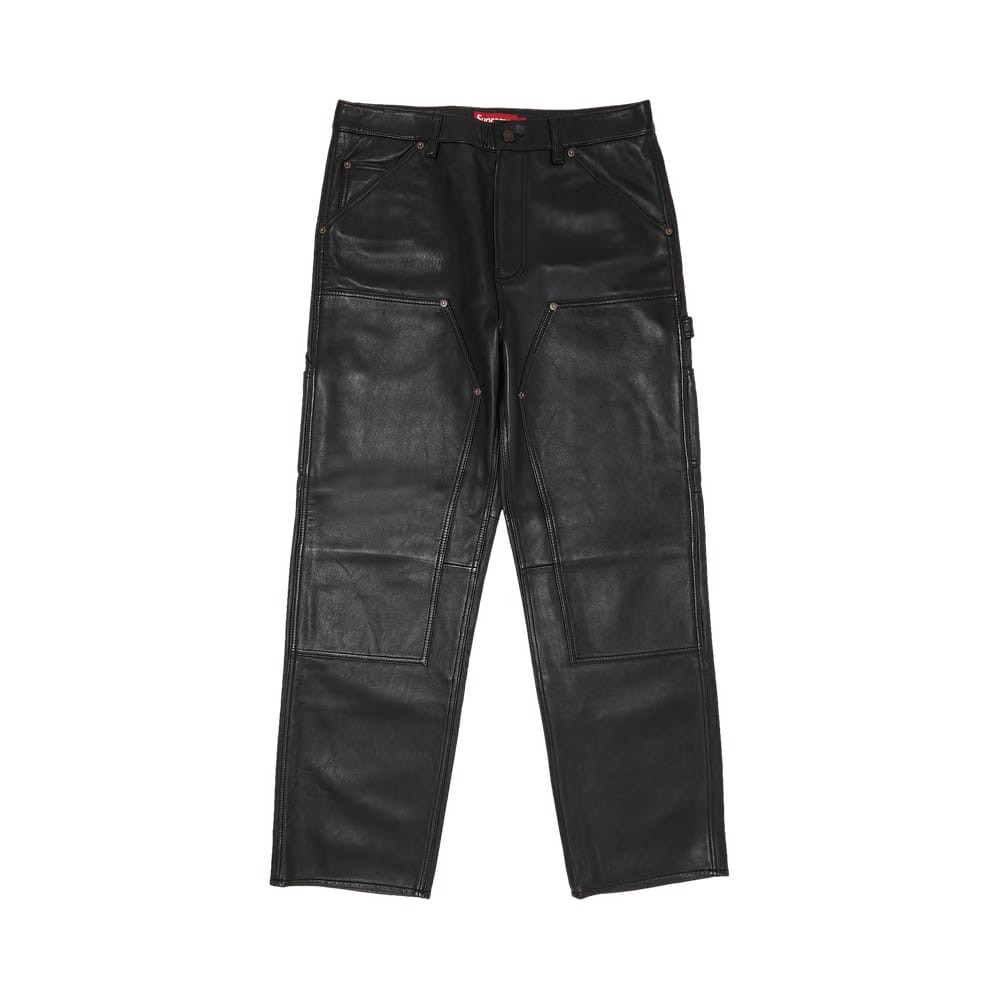 Supreme Leather Double Knee Painter Pant Black