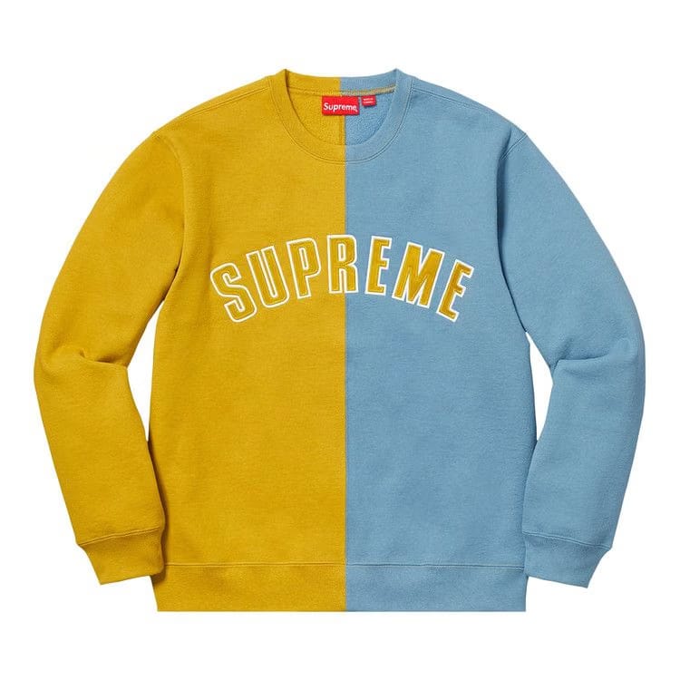 Supreme Split Crewneck Sweatshirt Mustard