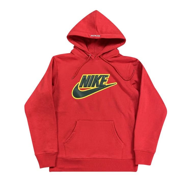 Supreme x Nike Leather Appliqué Hoodie Red Red