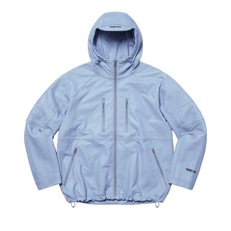 Supreme GORE-TEX Leather Jacket Light Blue
