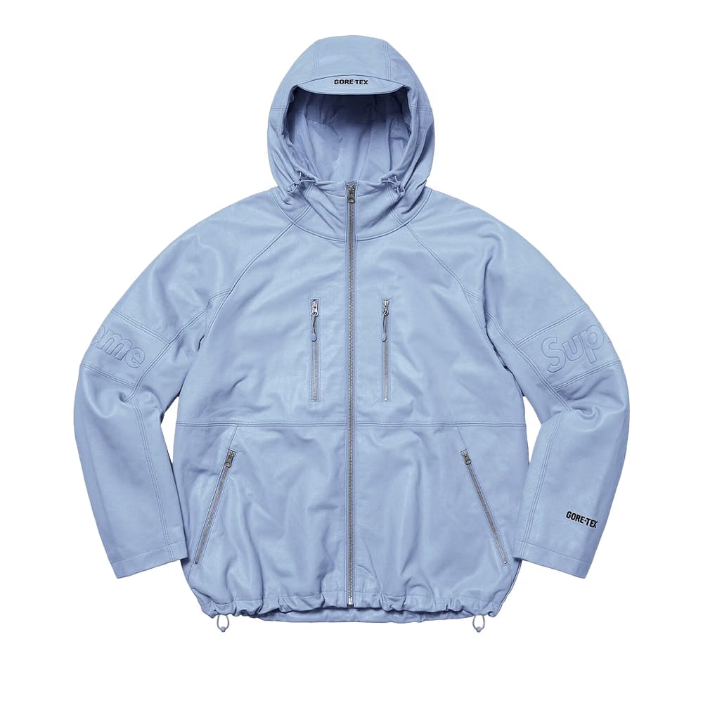 Supreme GORE-TEX Leather Jacket Light Blue