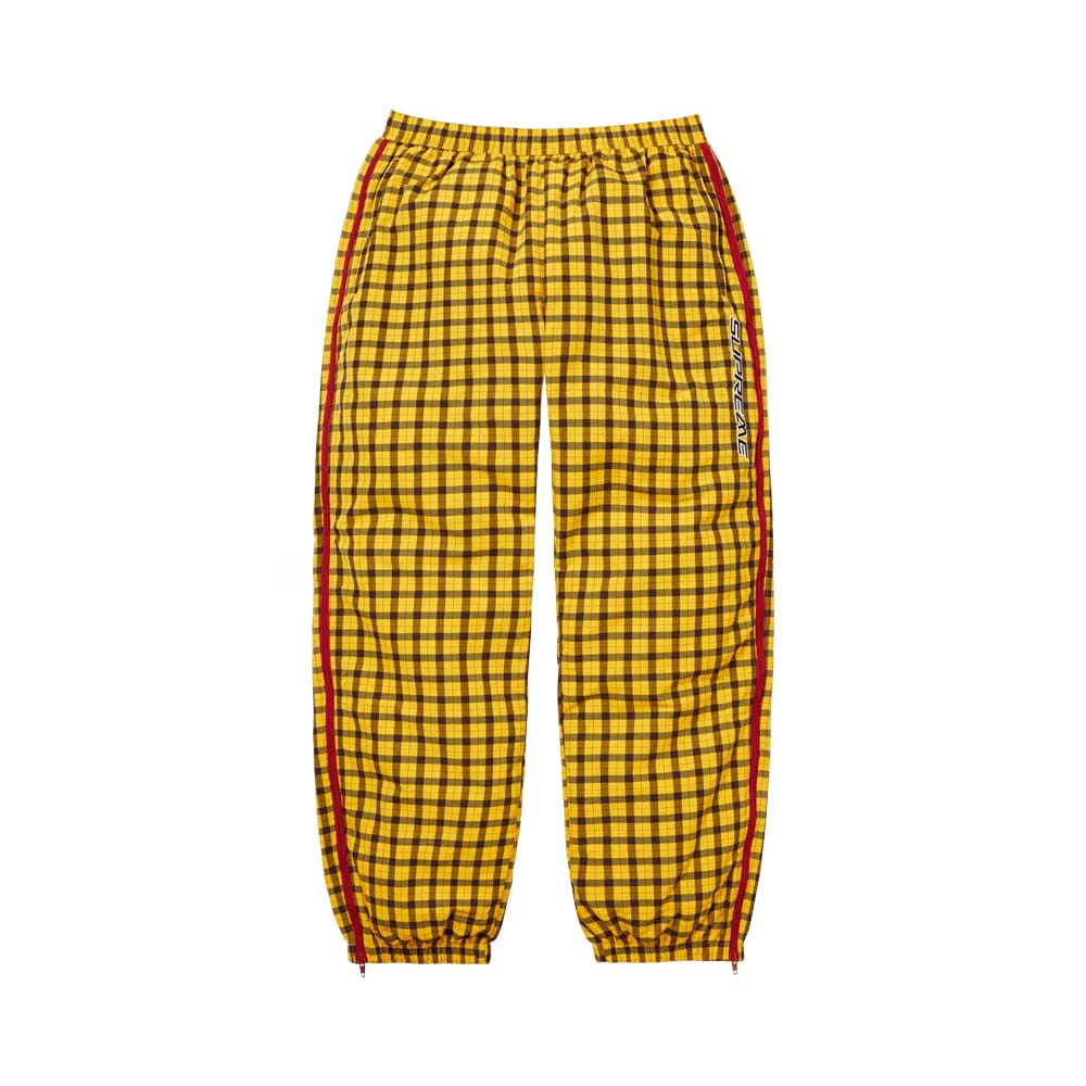 Supreme Plaid Warm Up Pant Yellow