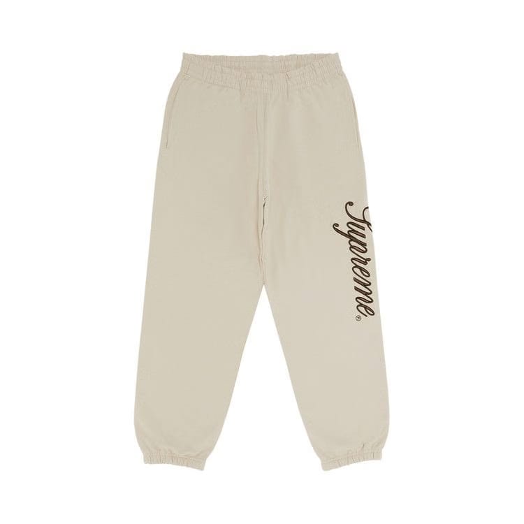 Supreme Embroidered Script Sweatpant Stone