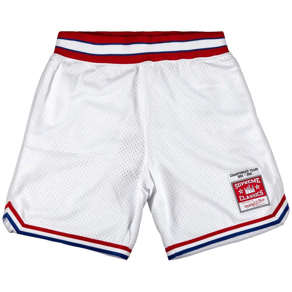 Supreme x Mitchel And Ness Basketball Shorts White