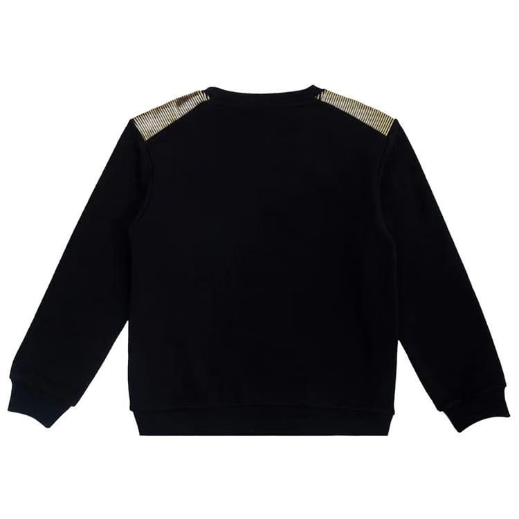 Balmain Kids Logo Printed Crewneck Sweatshirt Black