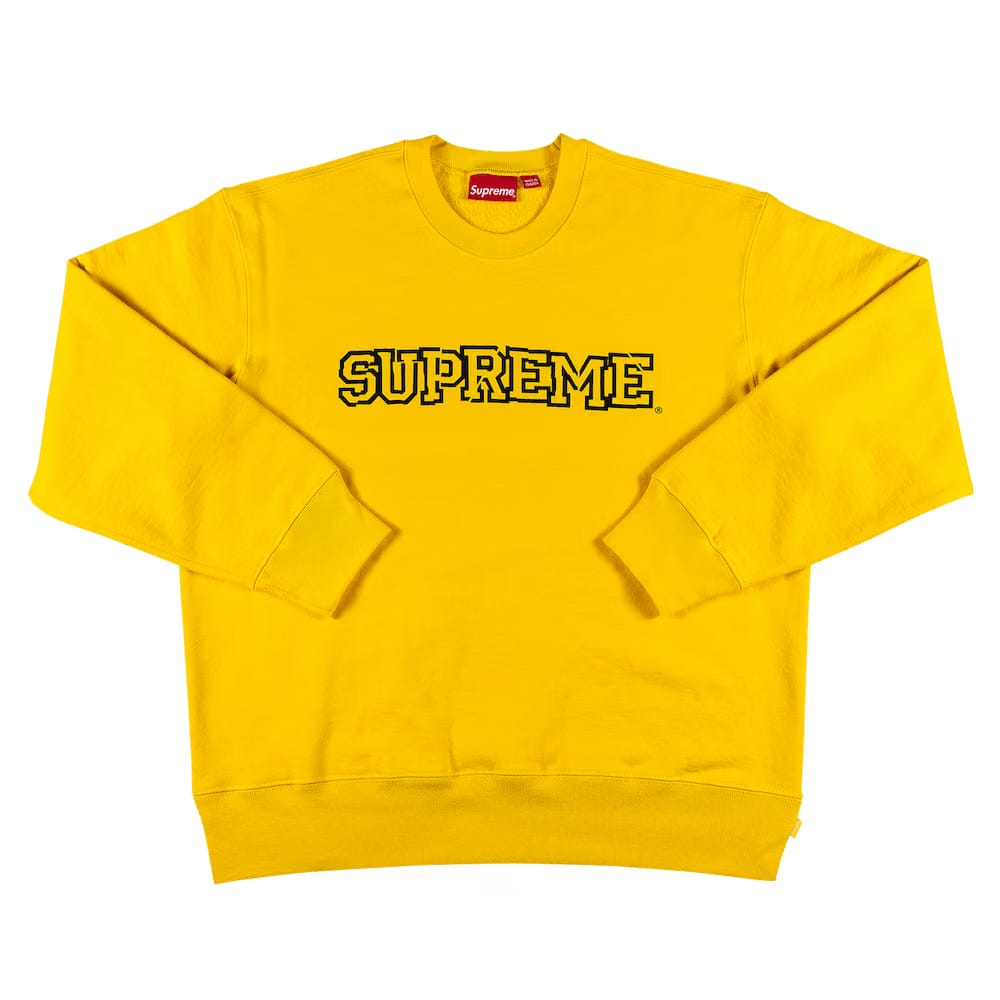 Supreme Shattered Logo Crewneck Yellow