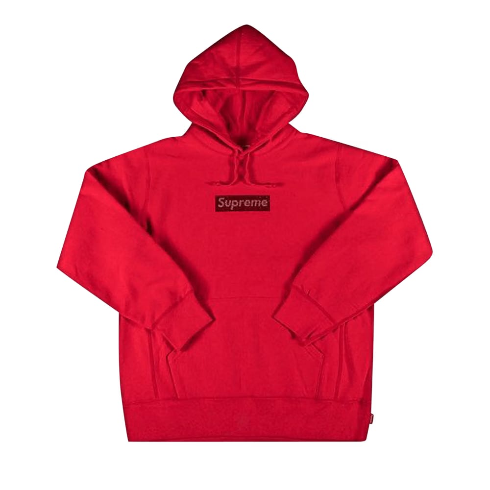 Supreme x Swarovski Box Logo Hoodie Red