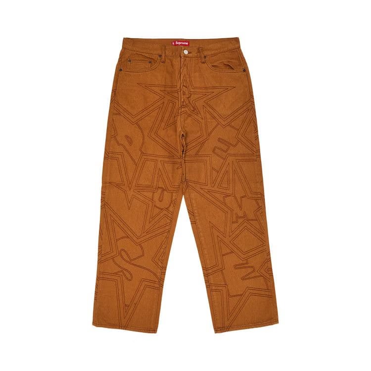 Supreme Stars Topstitch Baggy Jean Brown
