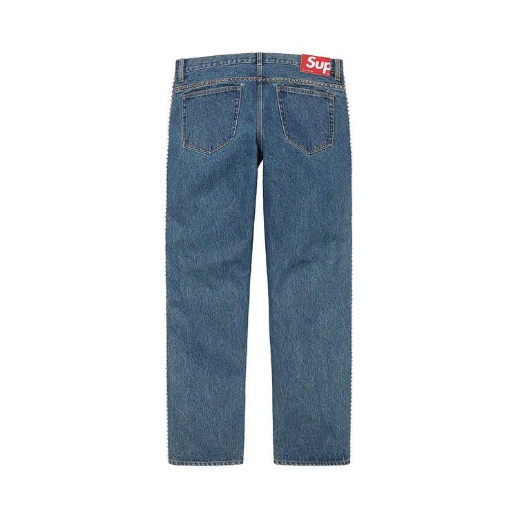 Supreme x B.B. Simon Studded Regular Jean Blue