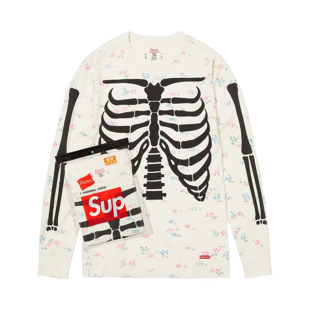 Supreme x Hanes Bones Thermal Crew (1 Pack) Floral