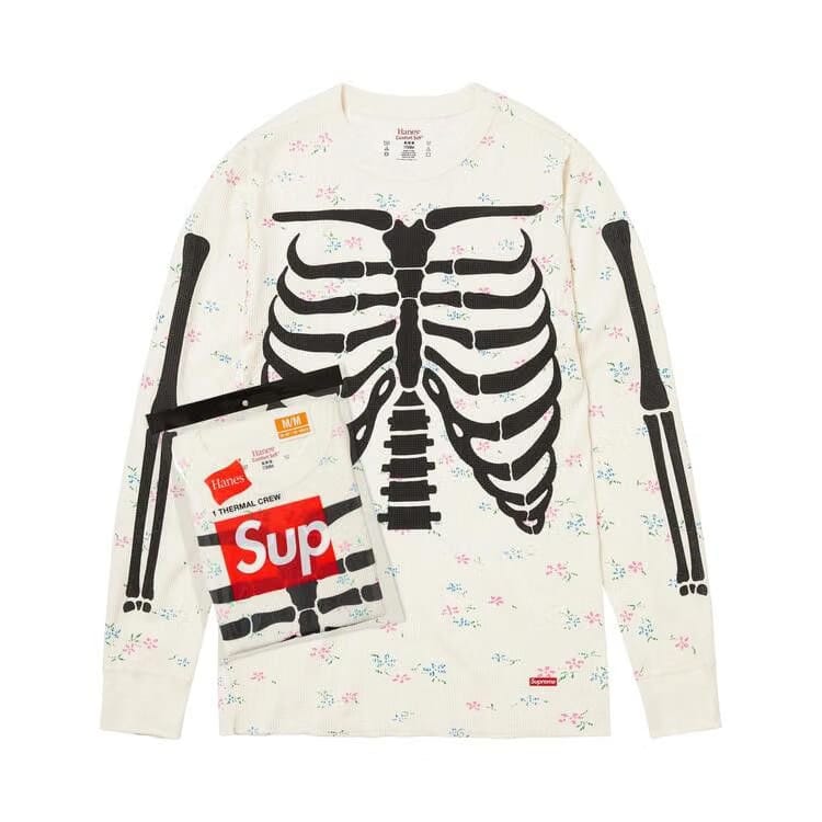 Supreme x Hanes Bones Thermal Crew (1 Pack) Floral