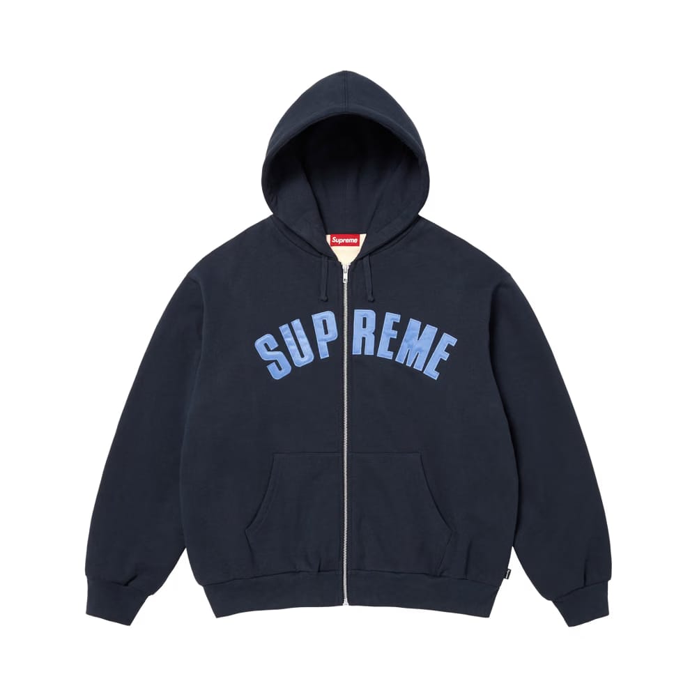 Supreme Arc Thermal Lined Zip Up Hoodie Navy