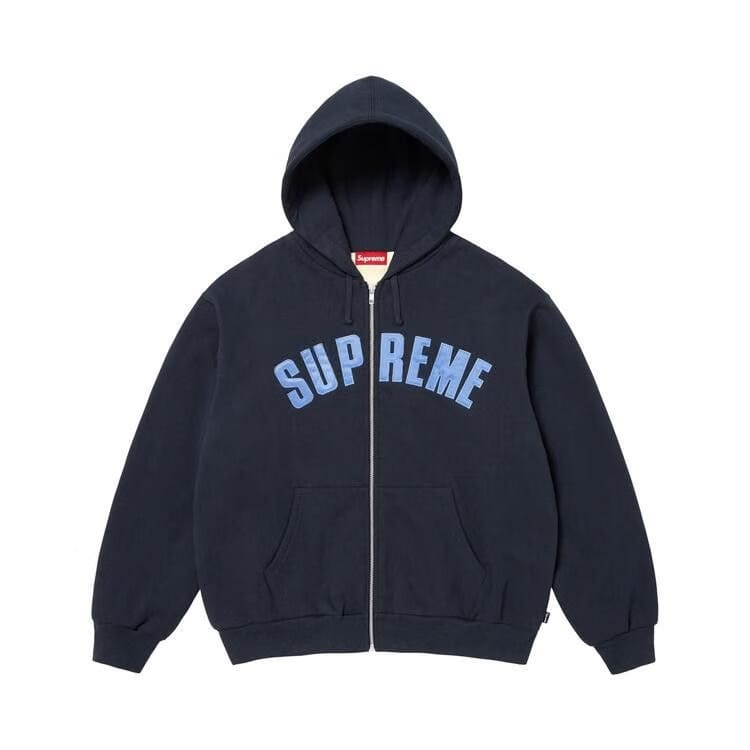 Supreme Arc Thermal Lined Zip Up Hoodie Navy