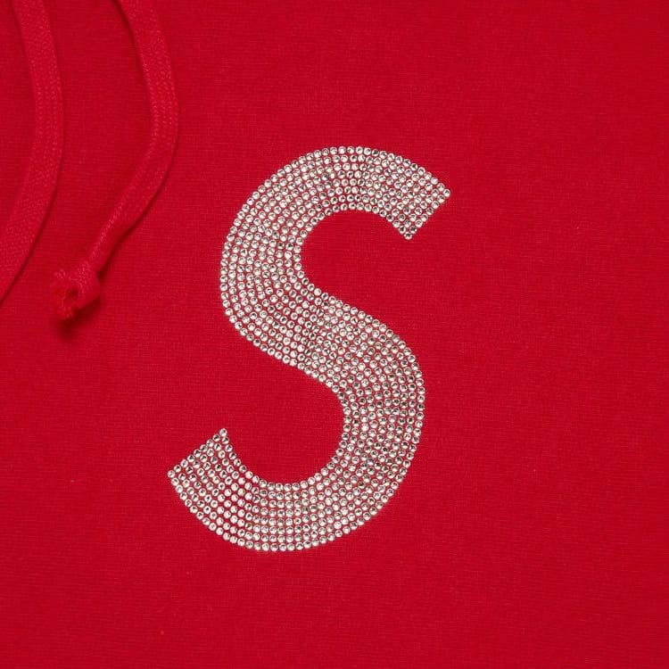 Supreme x Swarovski S Logo Hoodie Red