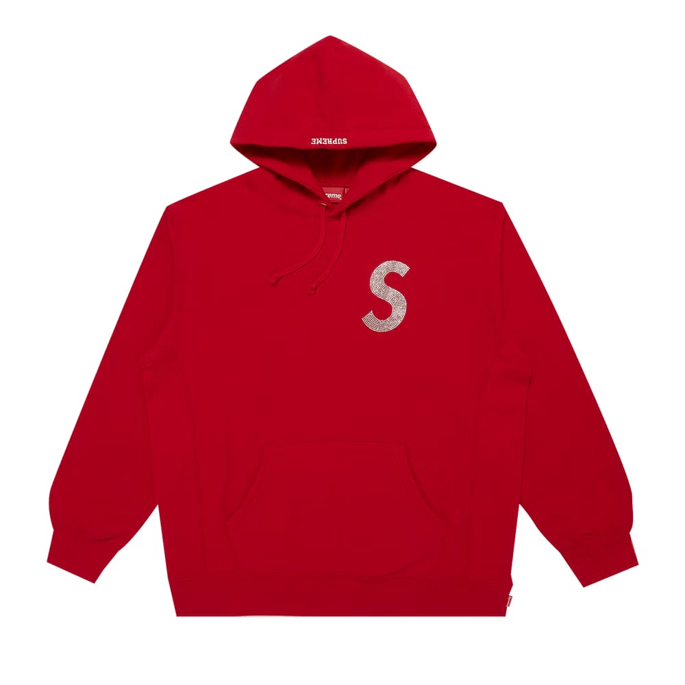 Supreme x Swarovski S Logo Hoodie Red