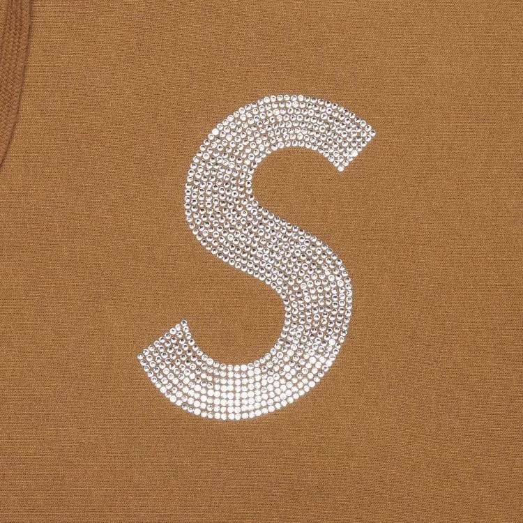Supreme x Swarovski S Logo Hoodie Brown