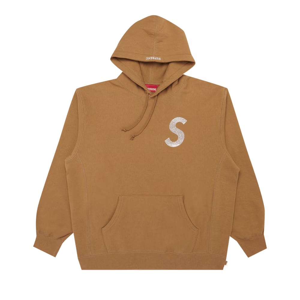 Supreme x Swarovski S Logo Hoodie Brown