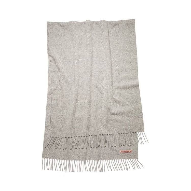 Acne Studios Fringe Wool Scarf Light Grey Melange