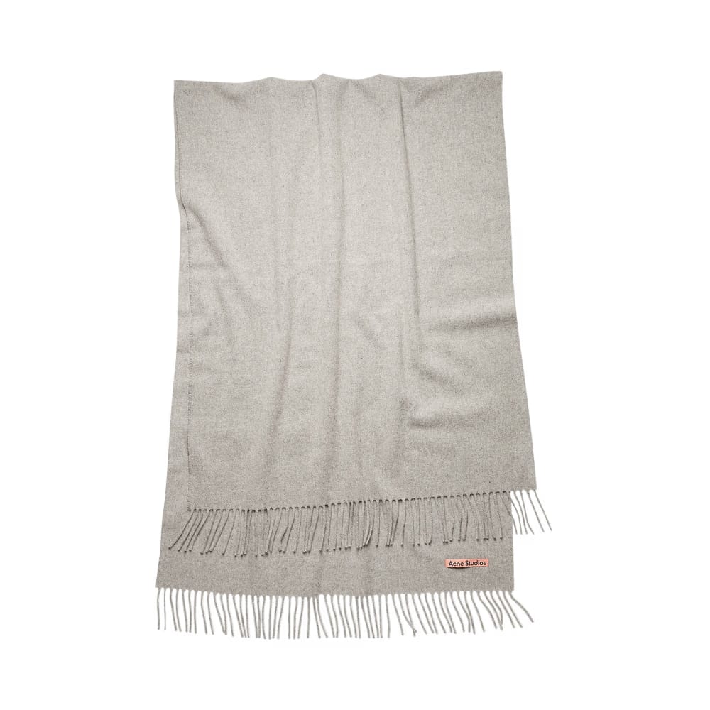 Acne Studios Fringe Wool Scarf Light Grey Melange