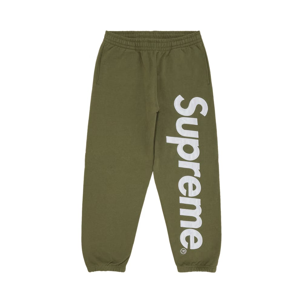 Supreme Satin Appliqué Sweatpant Light Olive