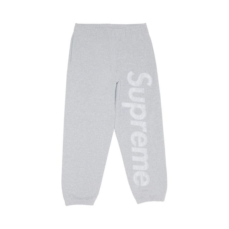 Supreme Satin Appliqué Sweatpant Ash Grey