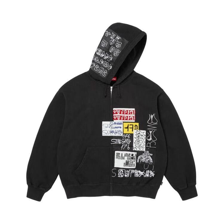 Supreme 176 Zip Up Hoodie Black