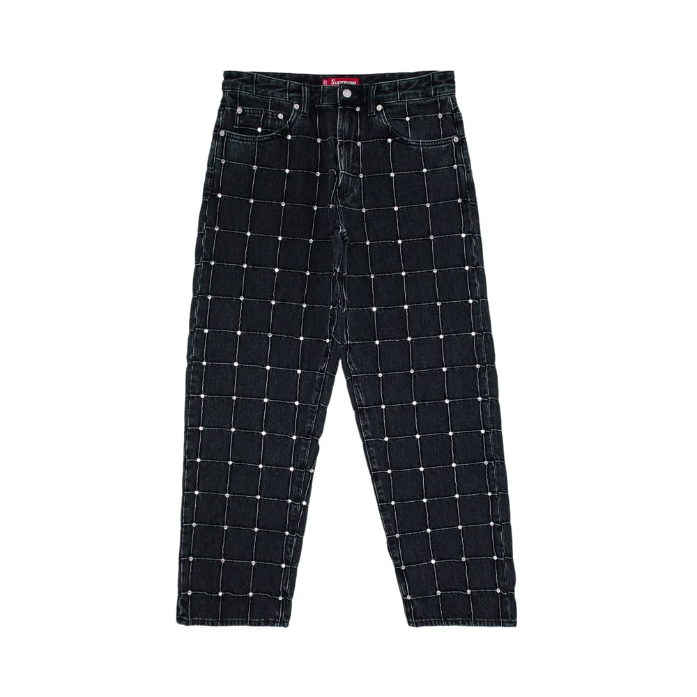 Supreme Studded Seam Loose Fit Jean Black