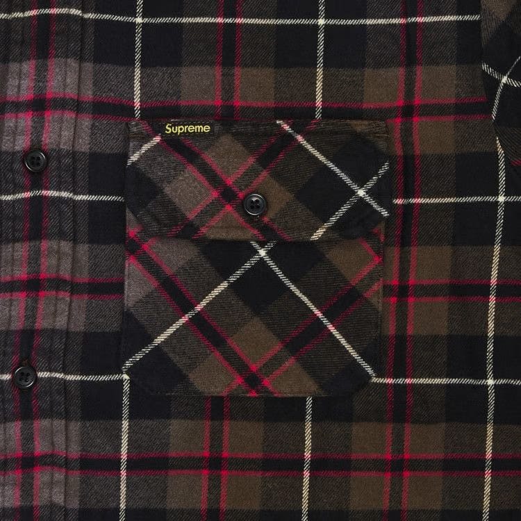 Supreme Quilted Plaid Shirt Grey
