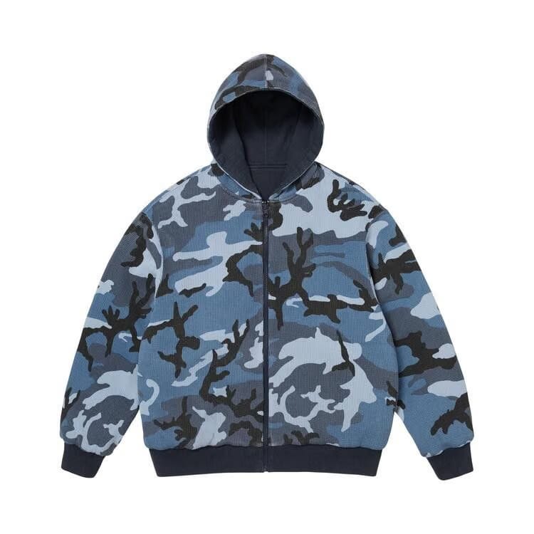 Supreme Reversible Work Zip Up Hoodie Navy