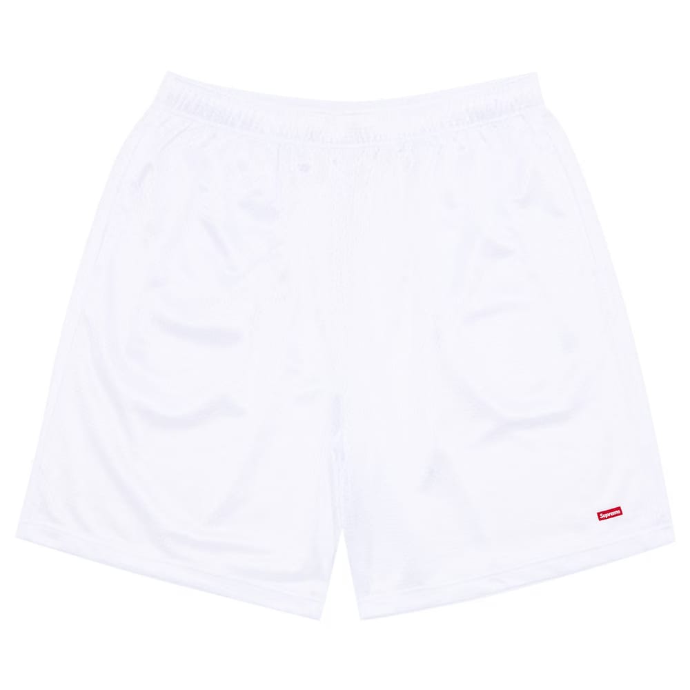 Supreme Small Box Baggy Mesh Shorts White