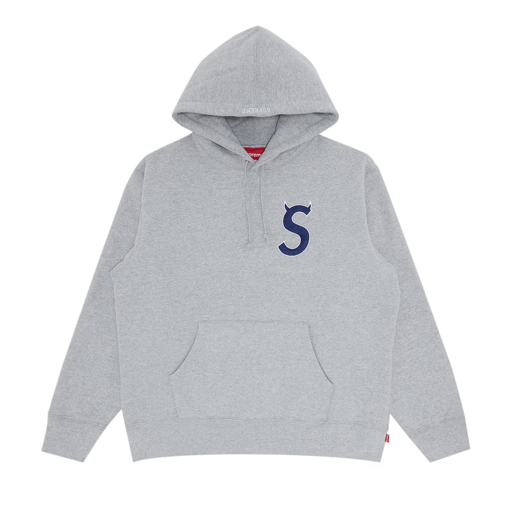 Supreme S Logo Hoodie Heather Grey