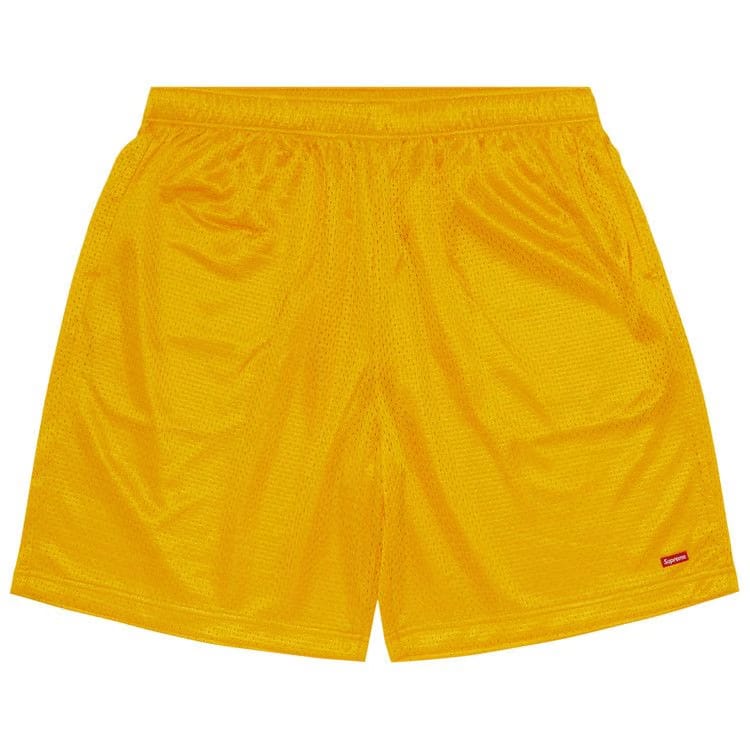 Supreme Small Box Baggy Mesh Shorts Gold