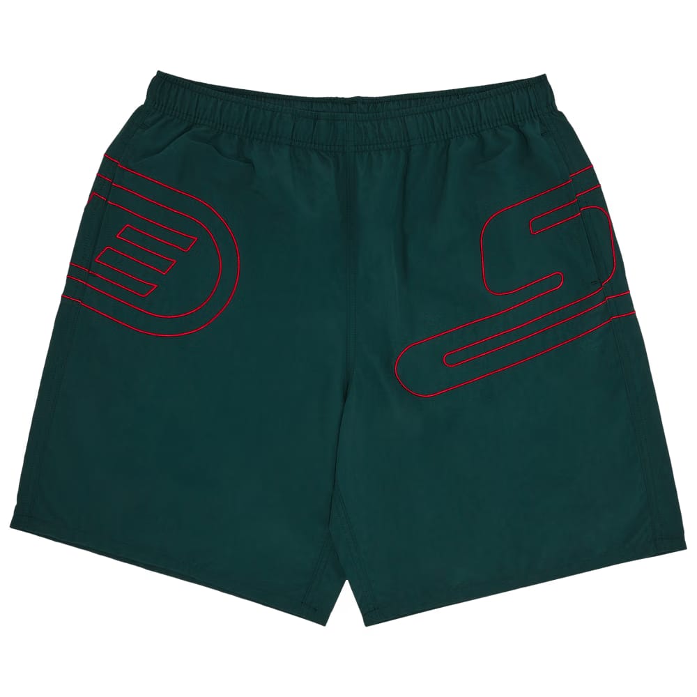 Supreme Big Logo Nylon Shorts Dark Green