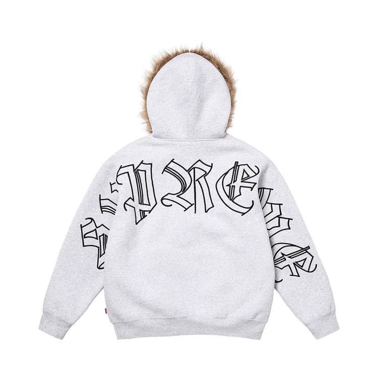 Supreme Faux Fur Zip Up Hoodie Ash Grey