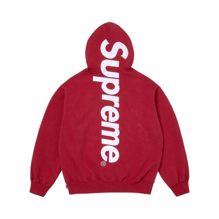 Supreme Satin Appliqué Hoodie Dark Red