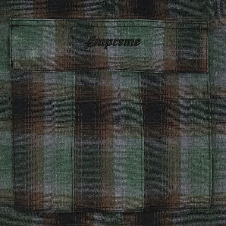 Supreme Shadow Plaid Cargo Shorts Green