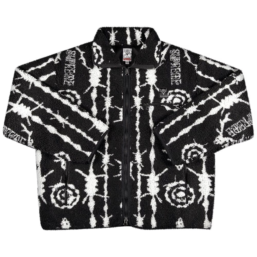 Supreme x SOUTH2 WEST8 Fleece Jacket Black