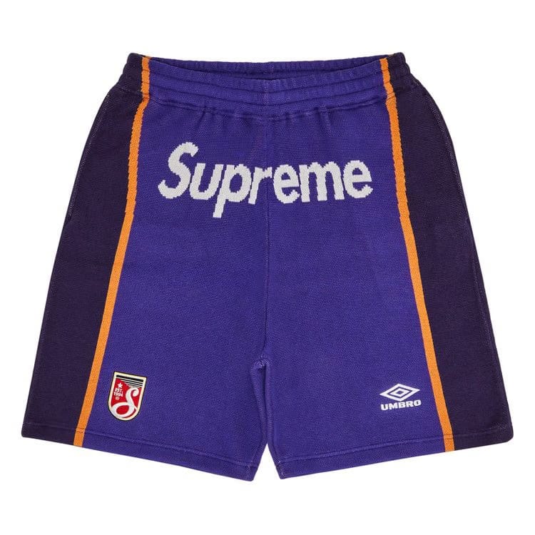 Supreme x Umbro Knit Soccer Shorts Purple