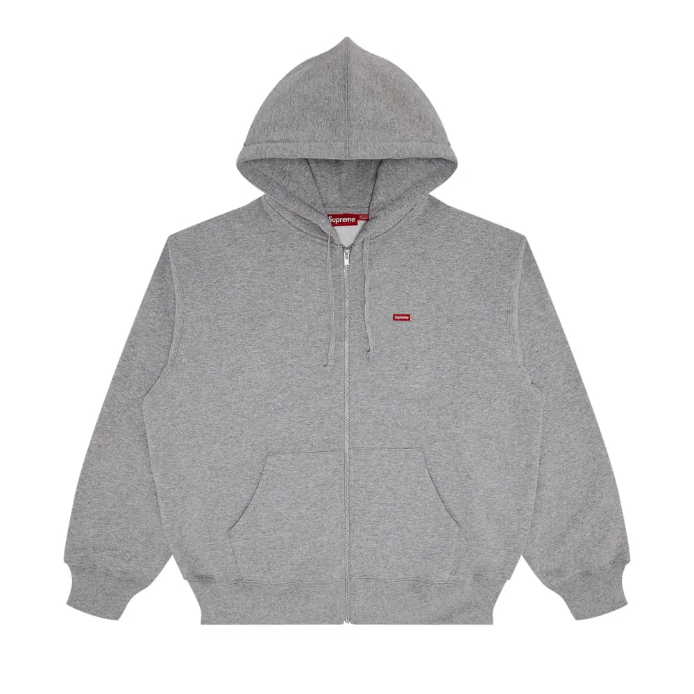 Supreme Small Box Zip Up Hoodie Heather Grey