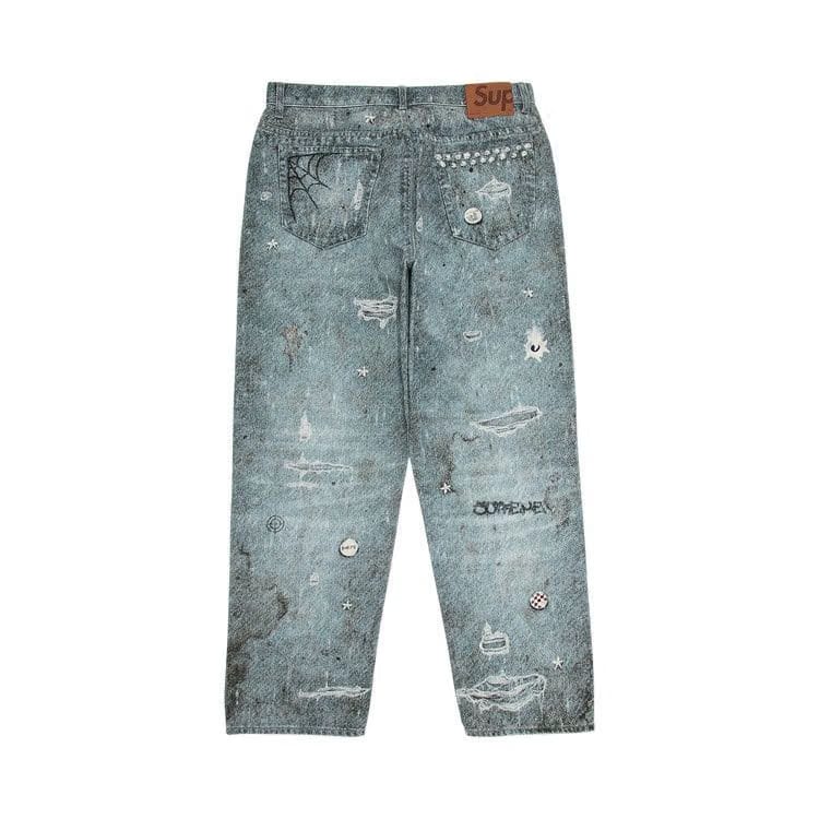 Supreme HJR Trompe L'oeil Loose Fit Jean Blue