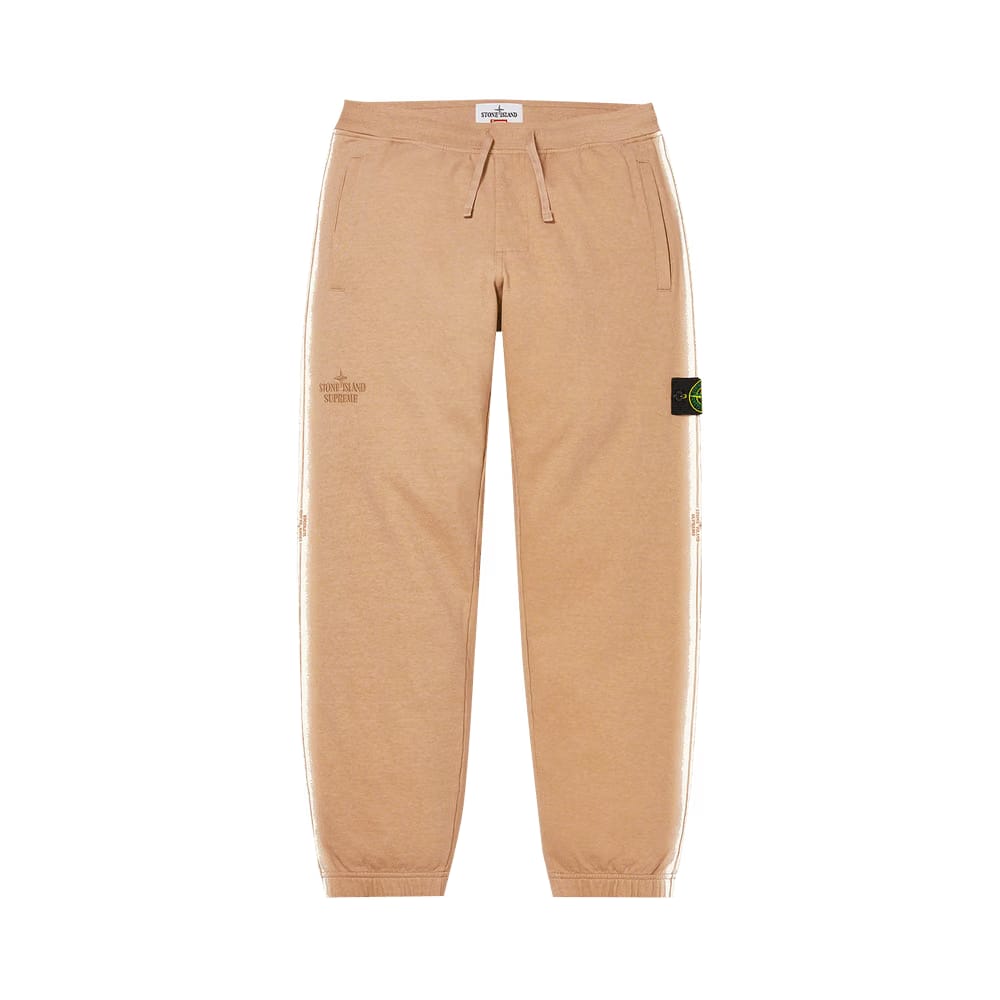 Supreme x Stone Island Stripe Sweatpant Tan