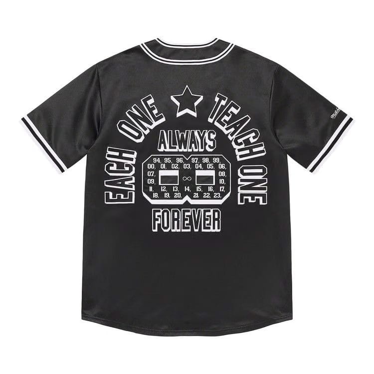 Supreme x Mitchell & Ness Stadium Satin Varsity Jacket Black